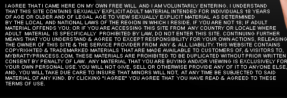 MyBrattyPrincess.com Legal